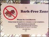 Controversial ‘Bark-Free Zone’ sign goes up – and then comes down again